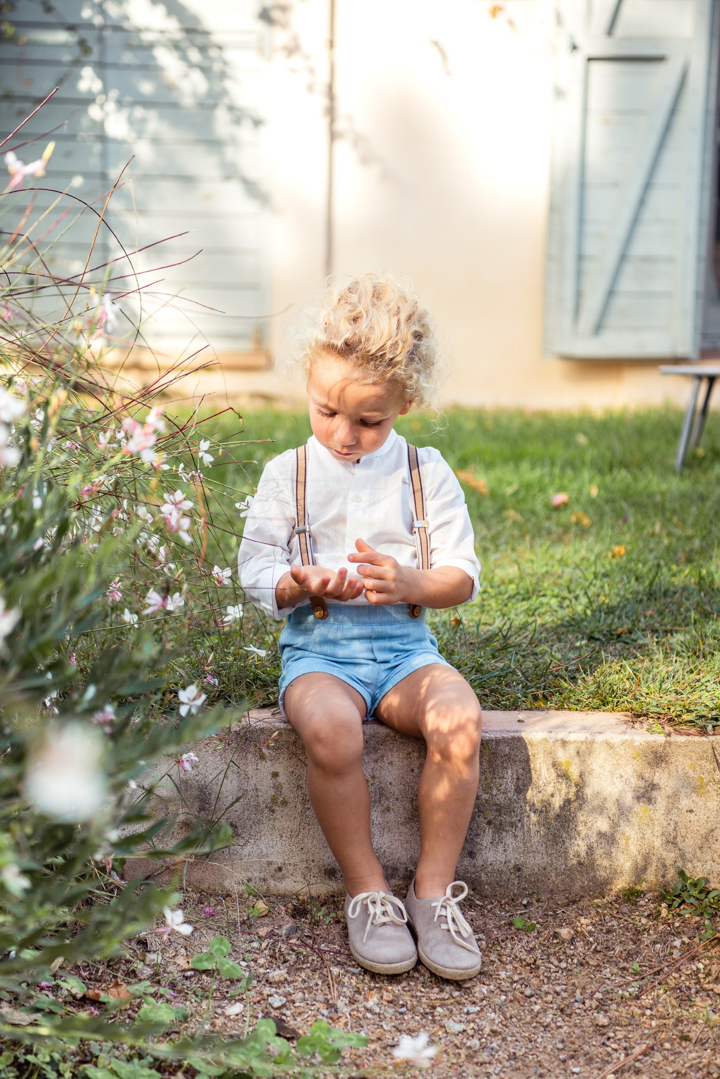 Elegant boy's set with suspenders