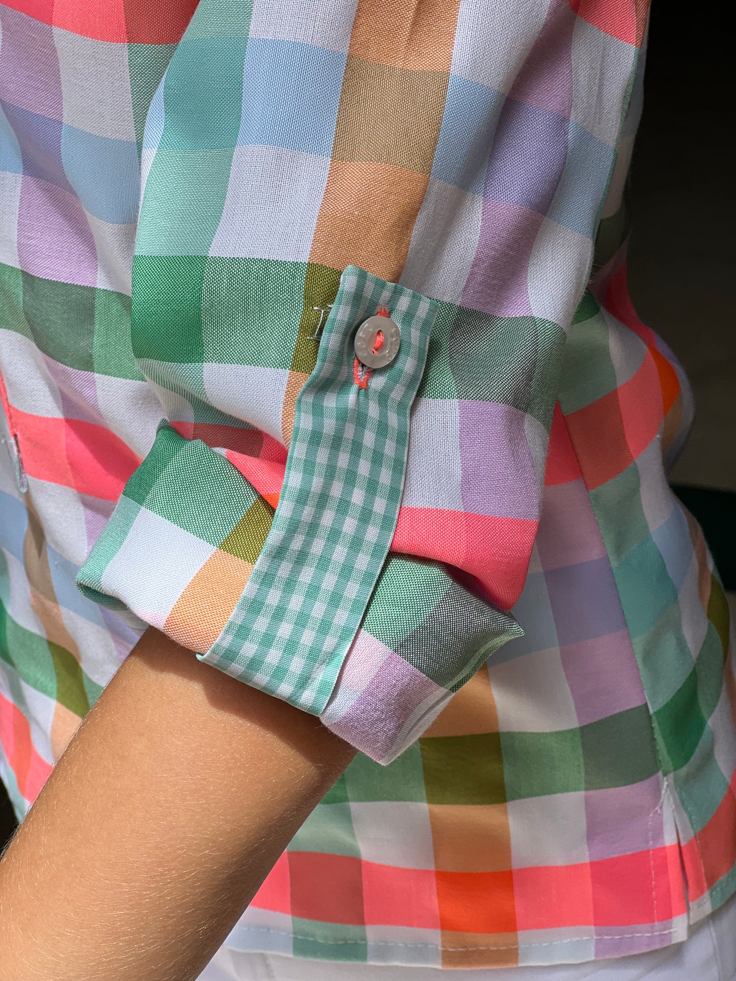 Colorful plaid shirt set