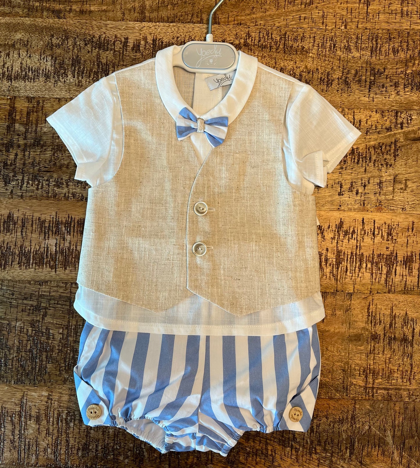 Elegant boys set with beige vest