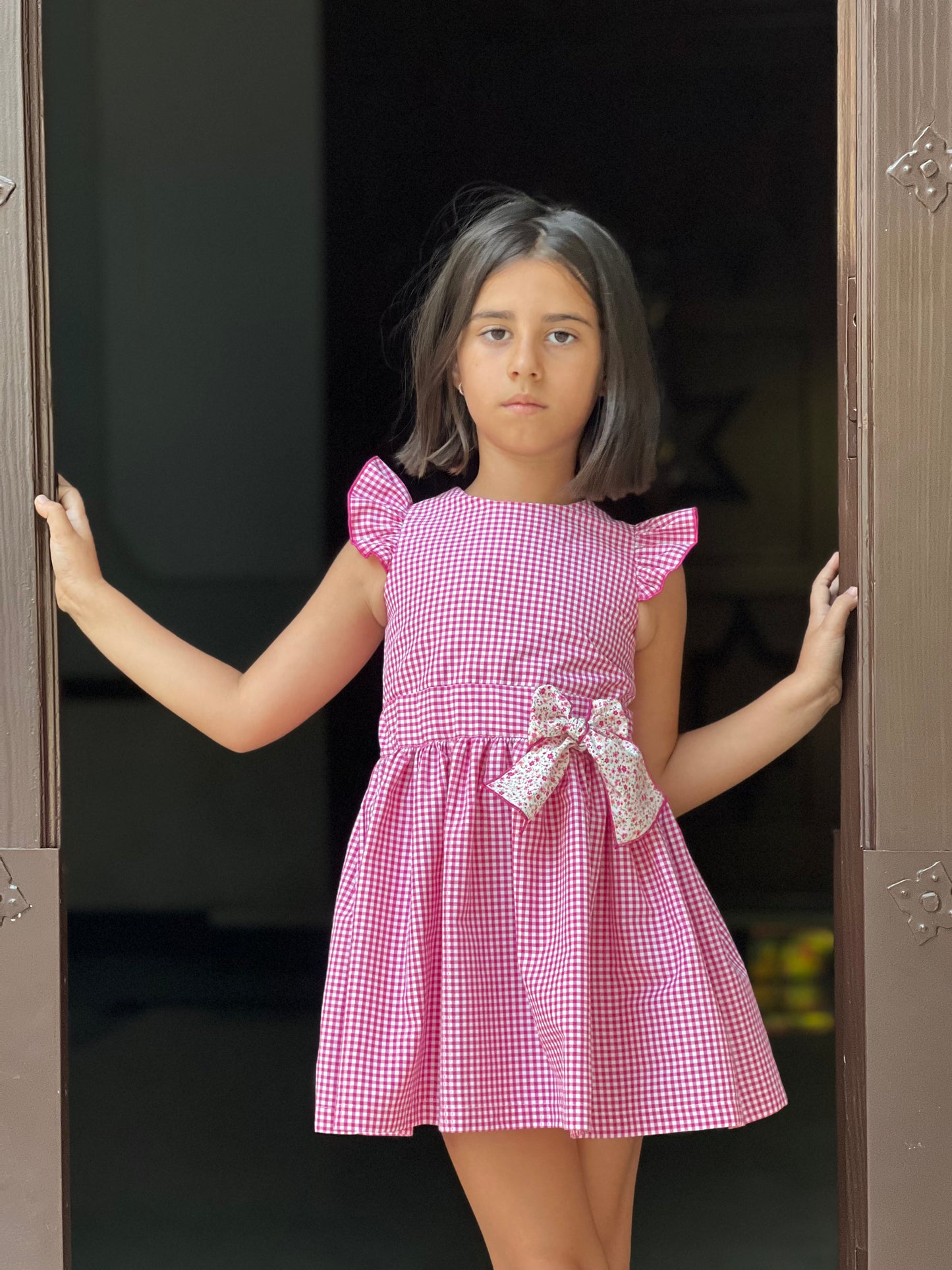 Pink Gingham Girl's Dress