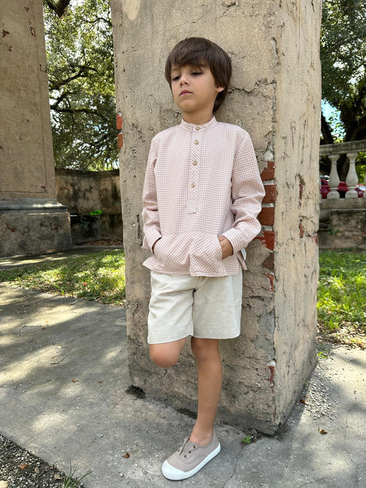 Boy's Pink Shirt Set