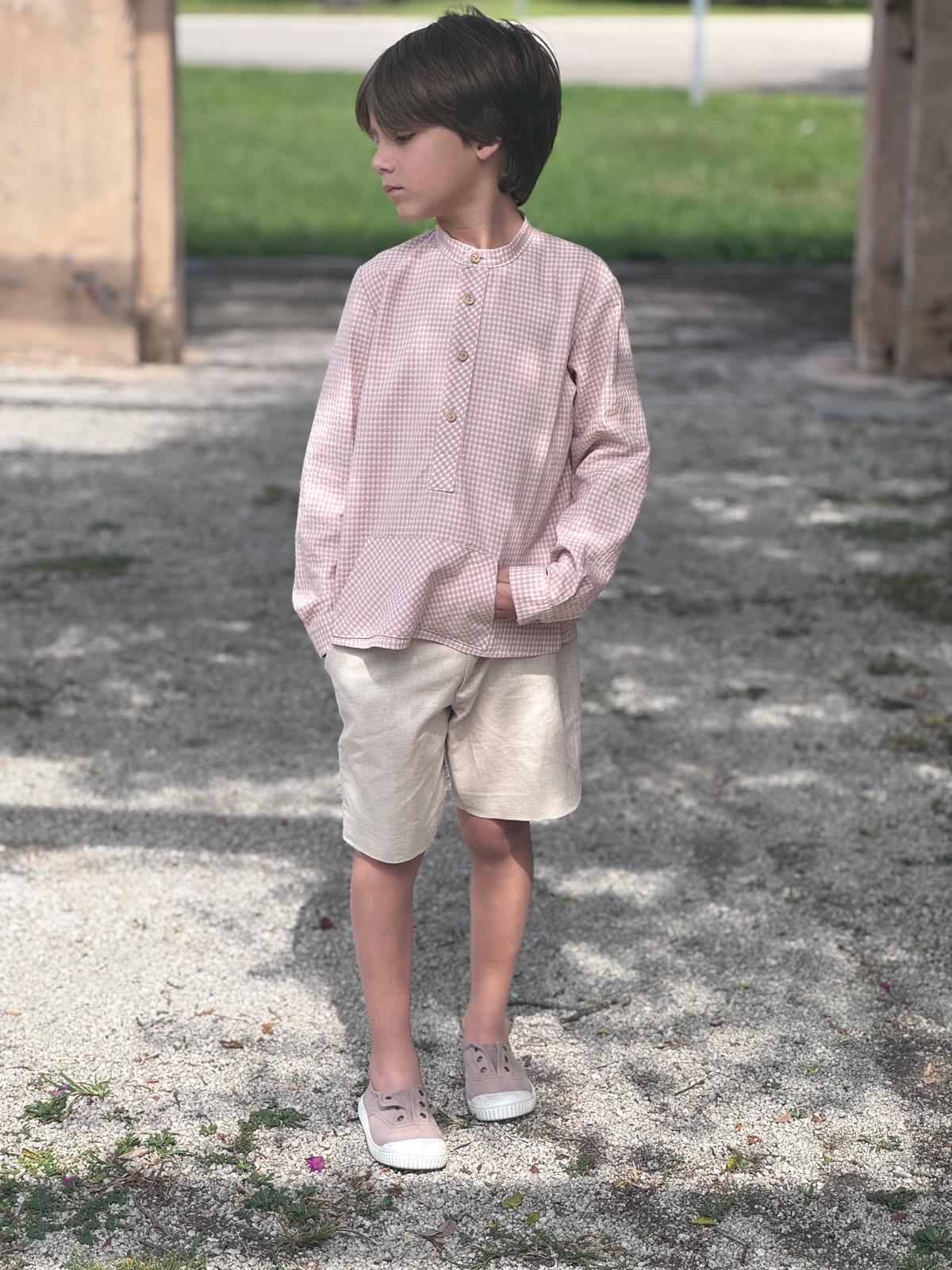 Boy's Pink Shirt Set