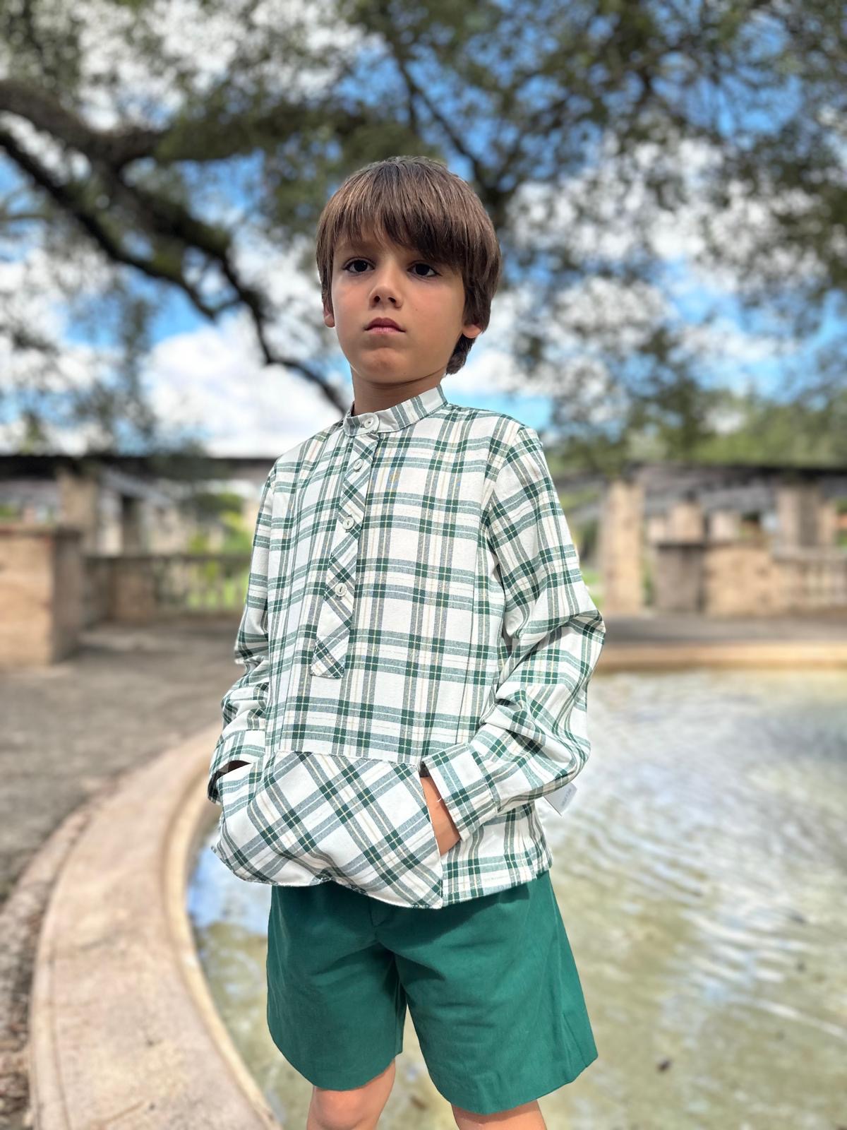 Green Plaid Boy's Set