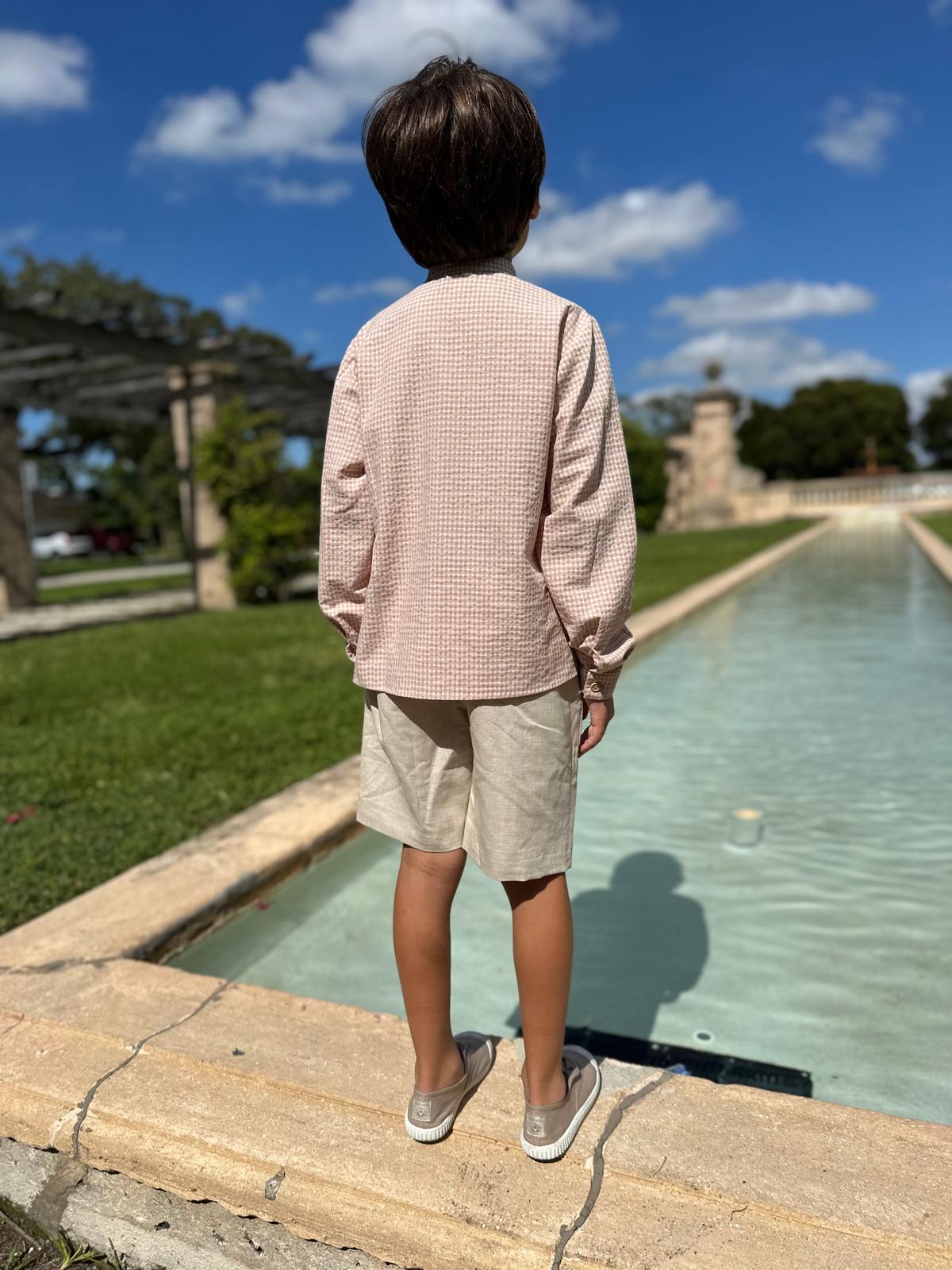 Boy's Pink Shirt Set