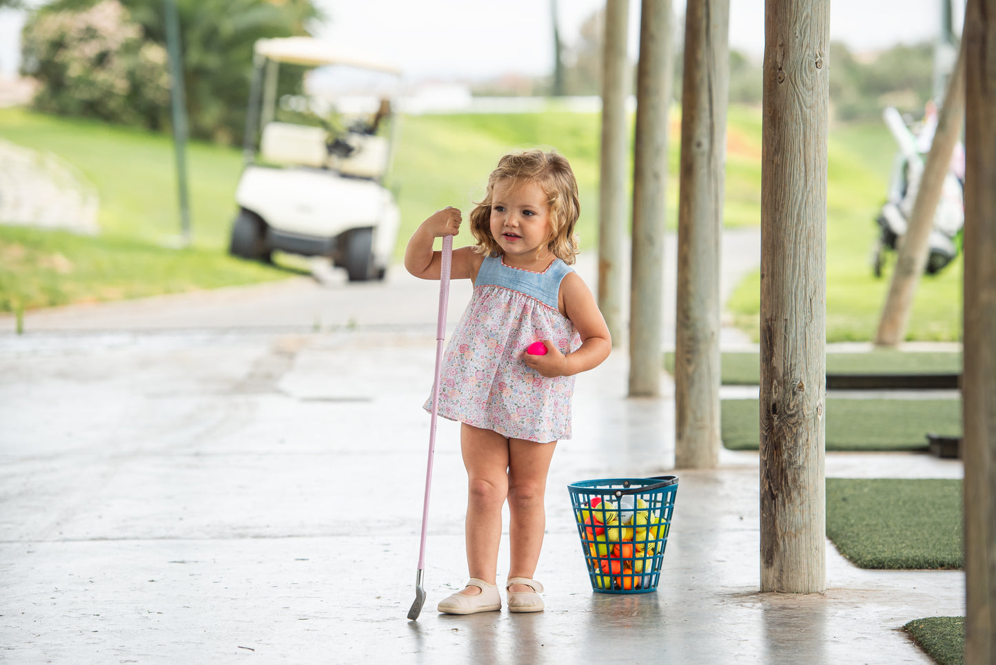 Pink and Blue Rose Dress for Baby