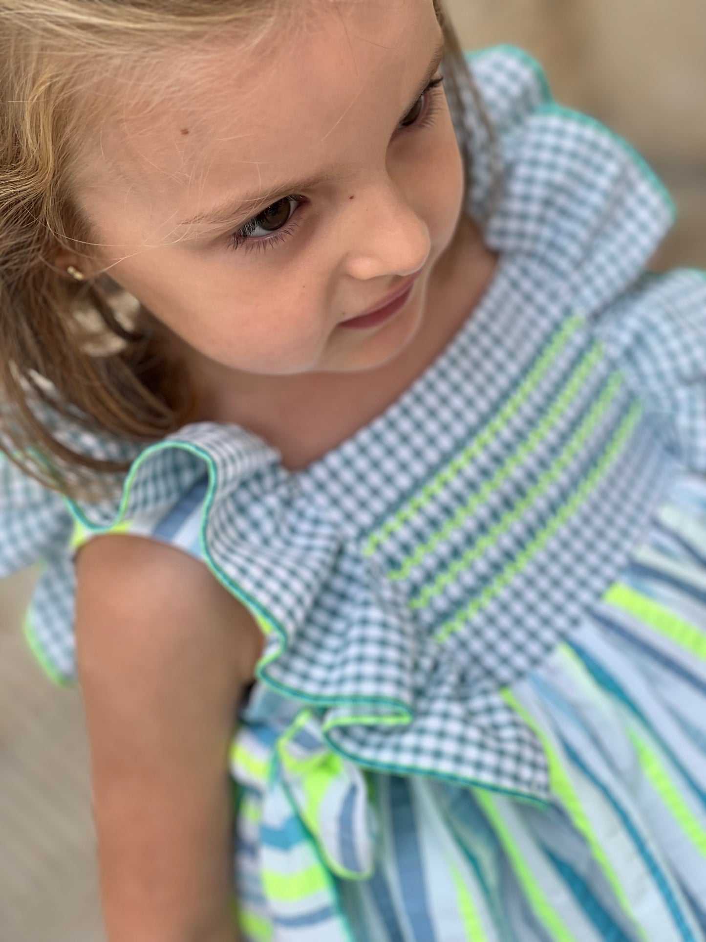 Neon Striped Baby Dress