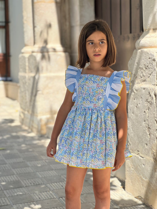 Girl's Dress with Small Flowers