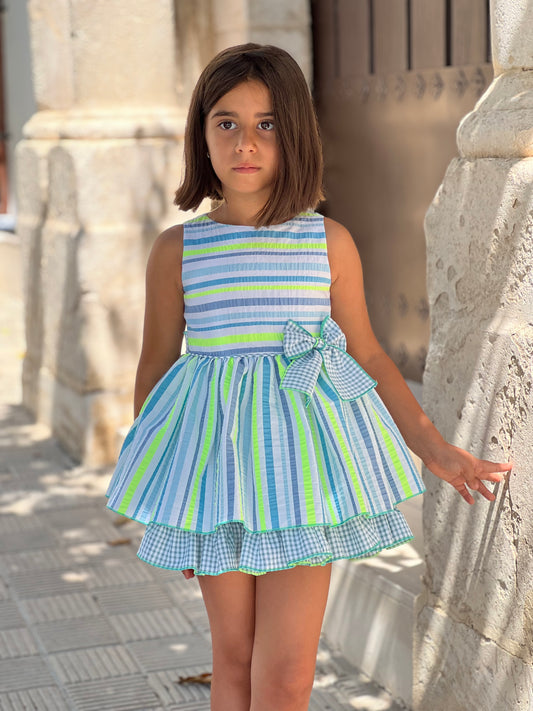 Girls' Neon Striped Dress