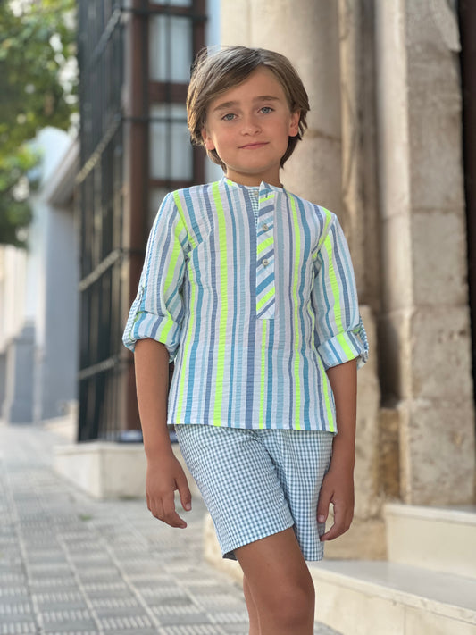 Neon Striped Boy's Set