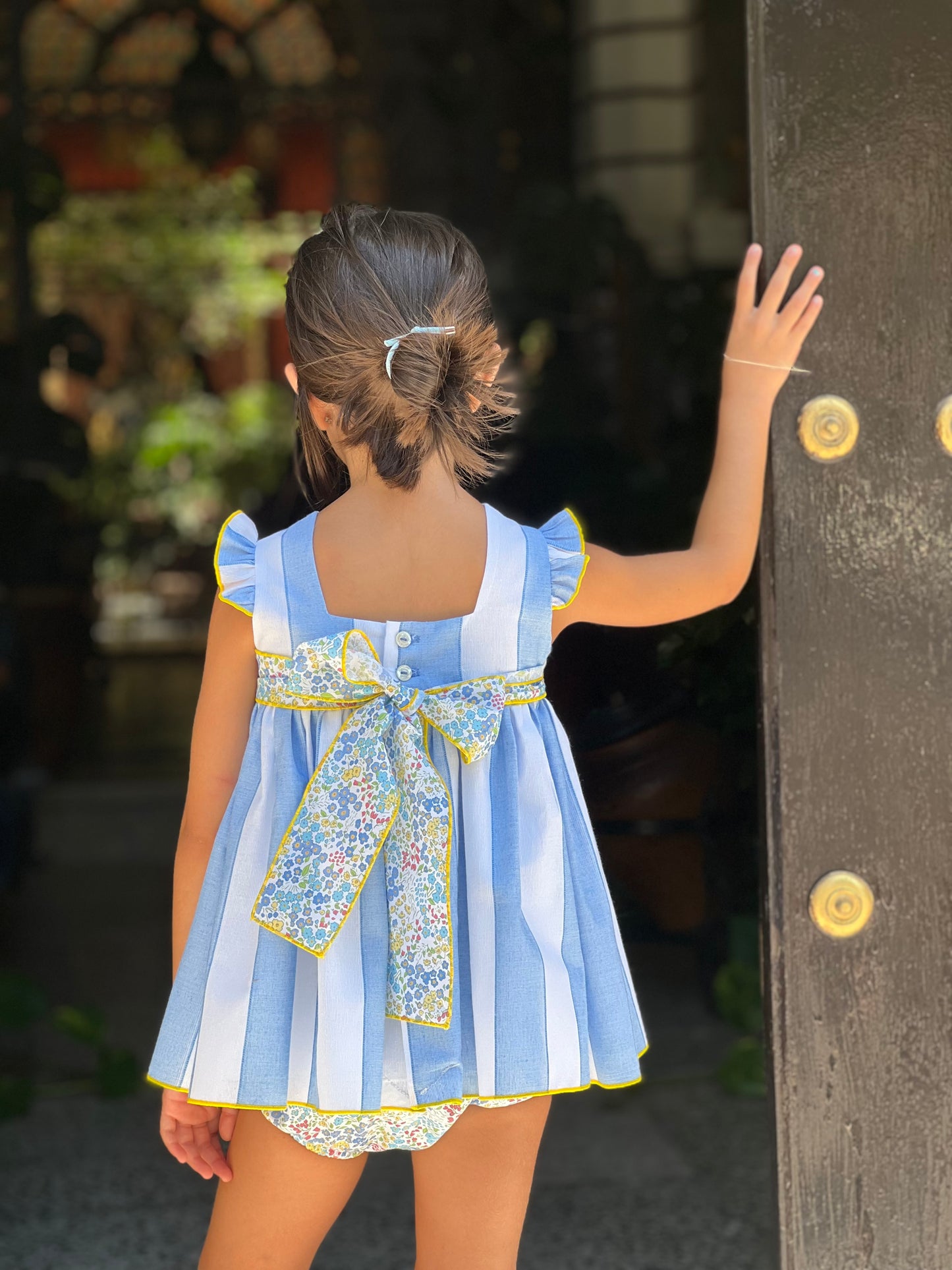 Baby Dress with Blue Stripes