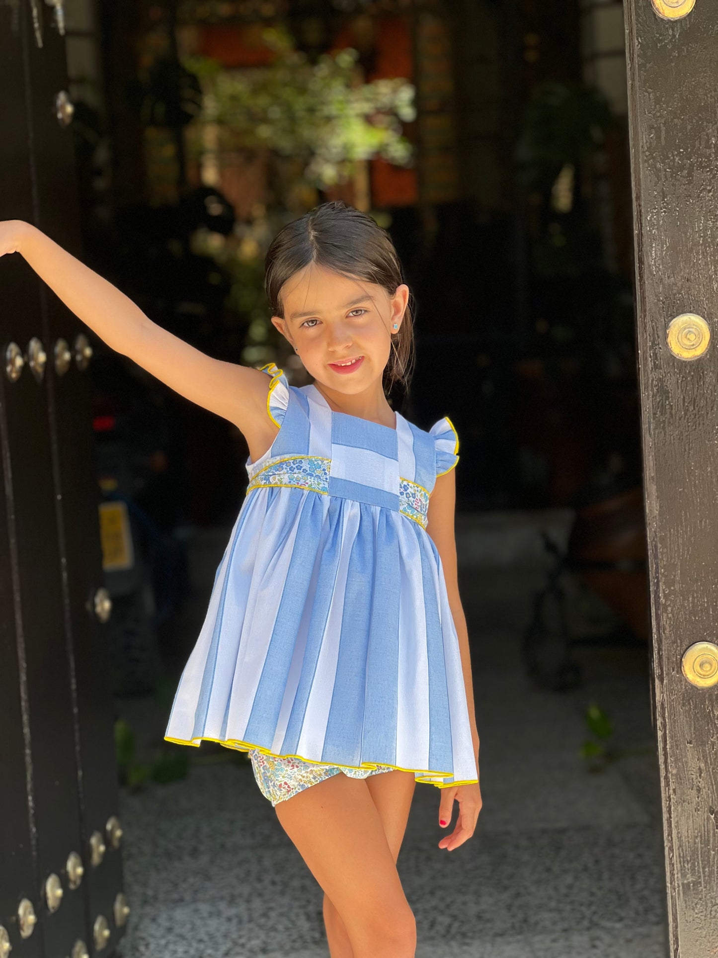 Baby Dress with Blue Stripes