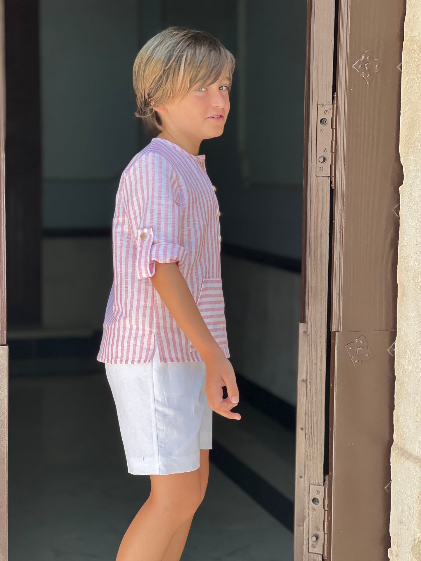 Boy's Striped Pink Set