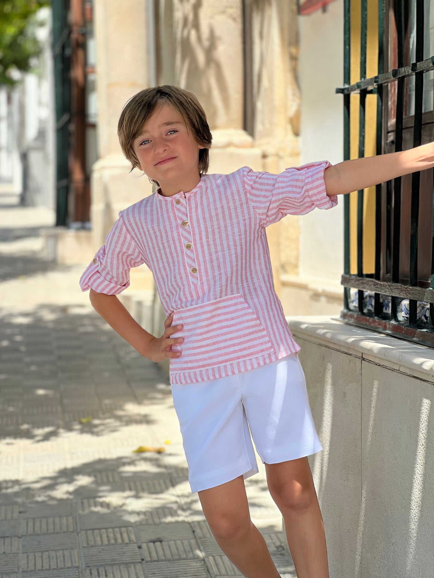 Boy's Striped Pink Set