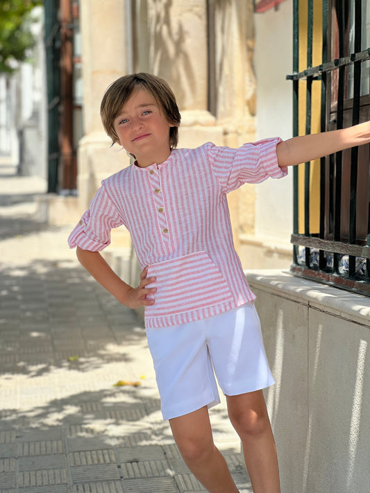 Boy's Striped Pink Set