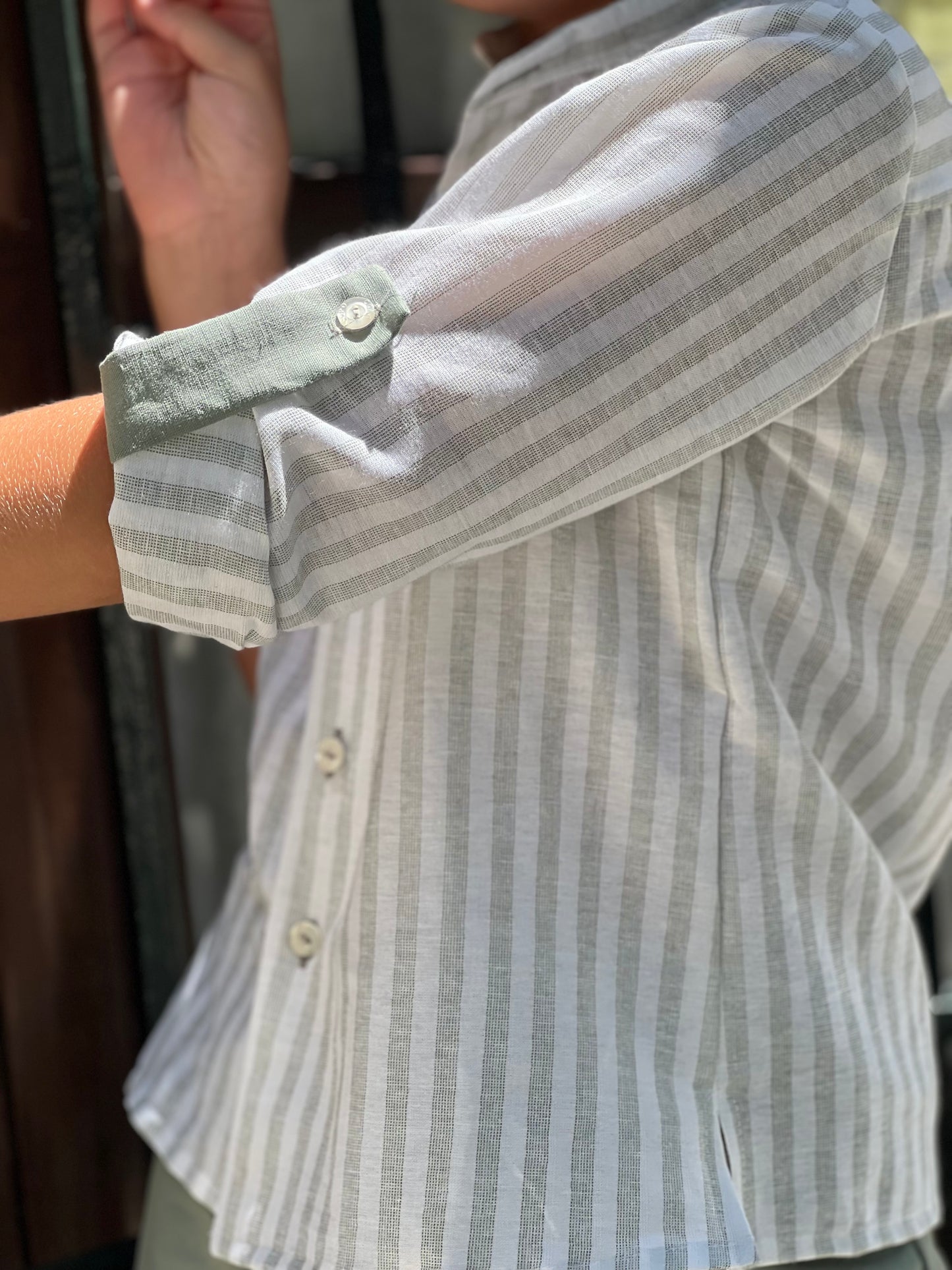 Green Striped Boy's Set