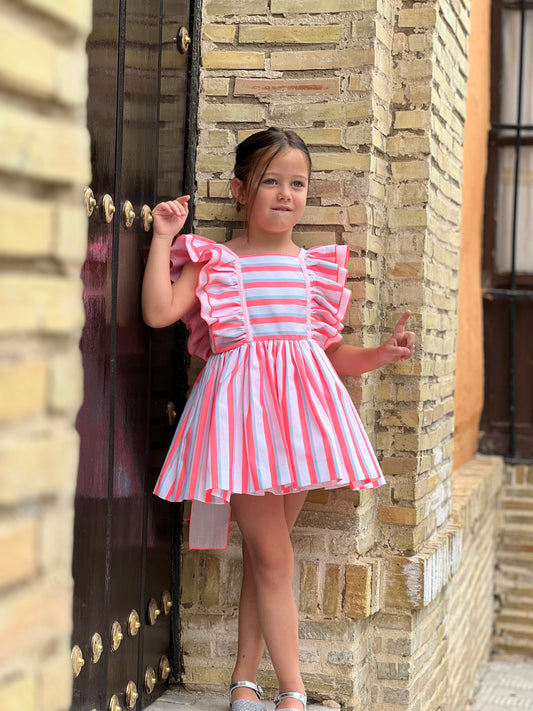 Orange striped dress