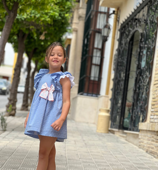 Blue dress with bow