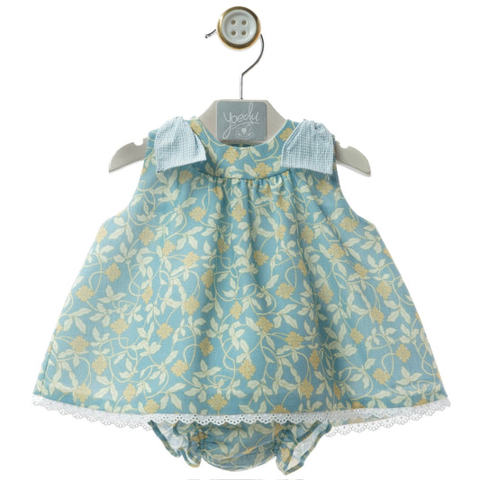 Turquoise Leaf Dress for Girls