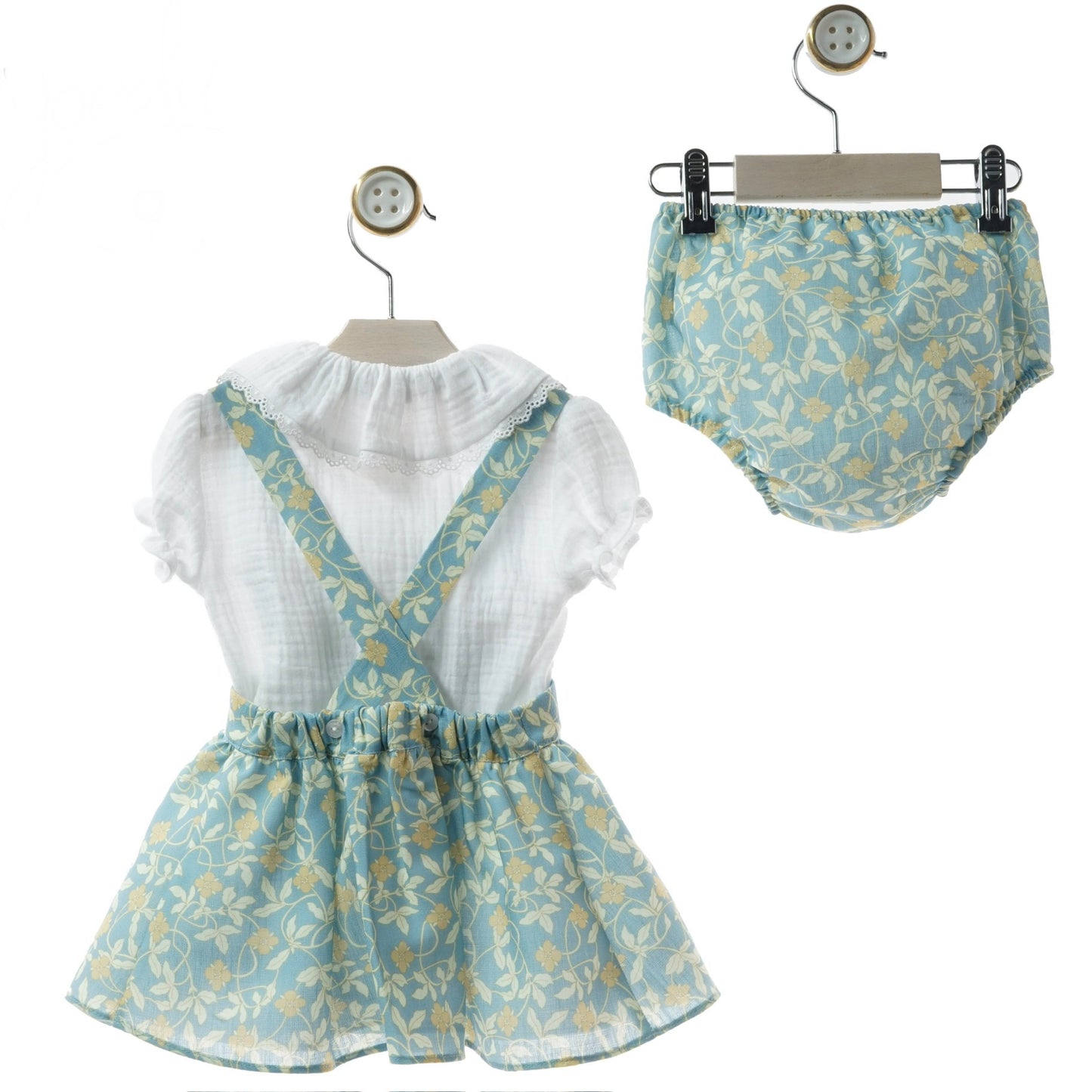 Turquoise Leaf Girls' Set