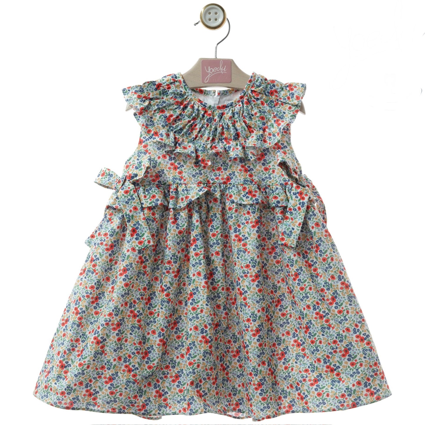 Red Ditsy Floral Dress for Girls