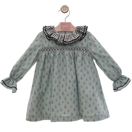 Green girl's Dress with Little Trees