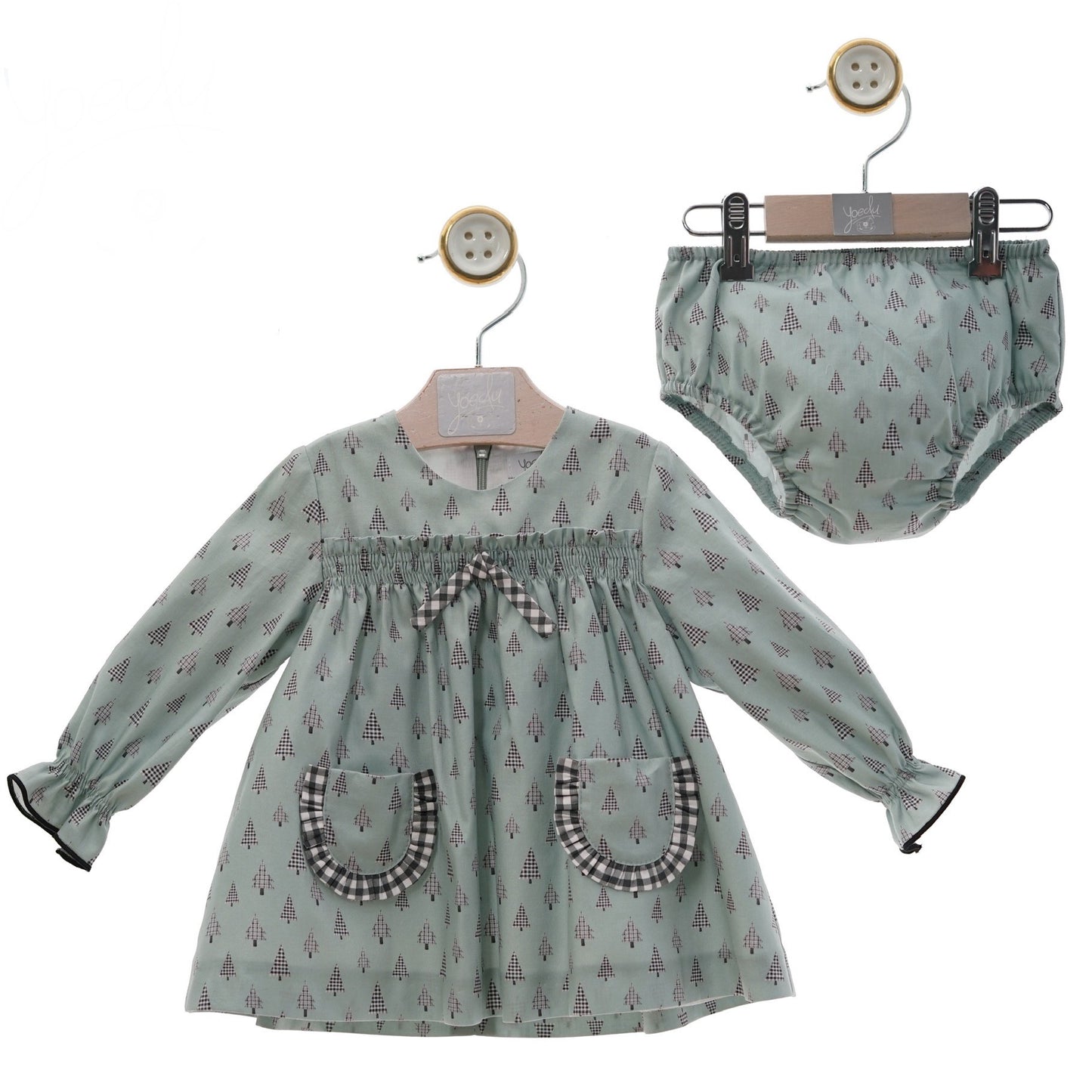 Green Dress with Little Trees