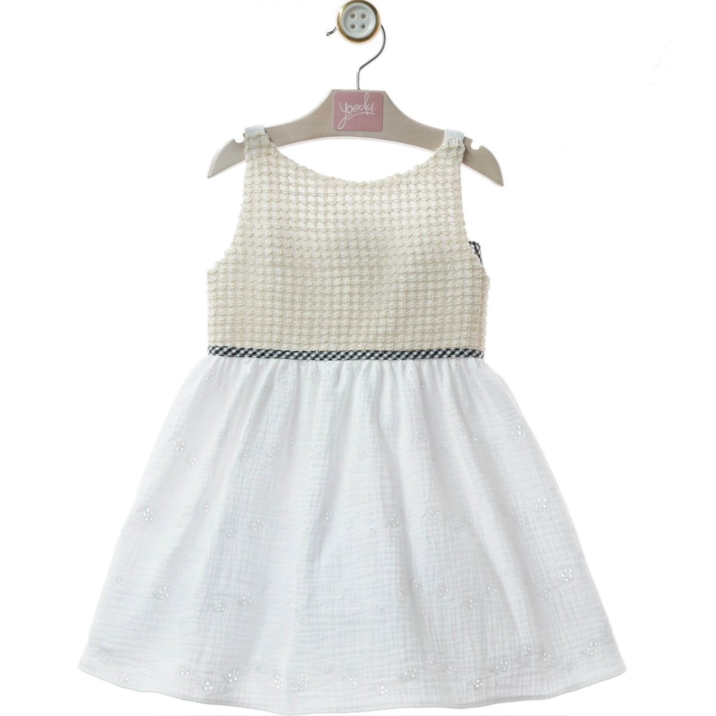 Girl's White Dress with Bows on the Back