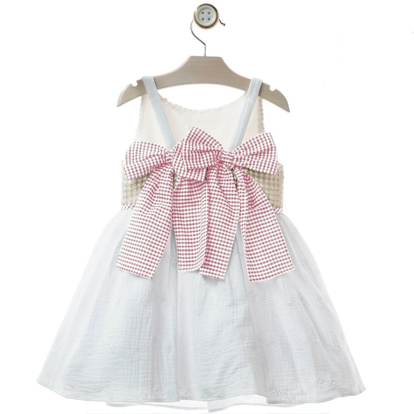 Girl's White Dress with Bows on the Back