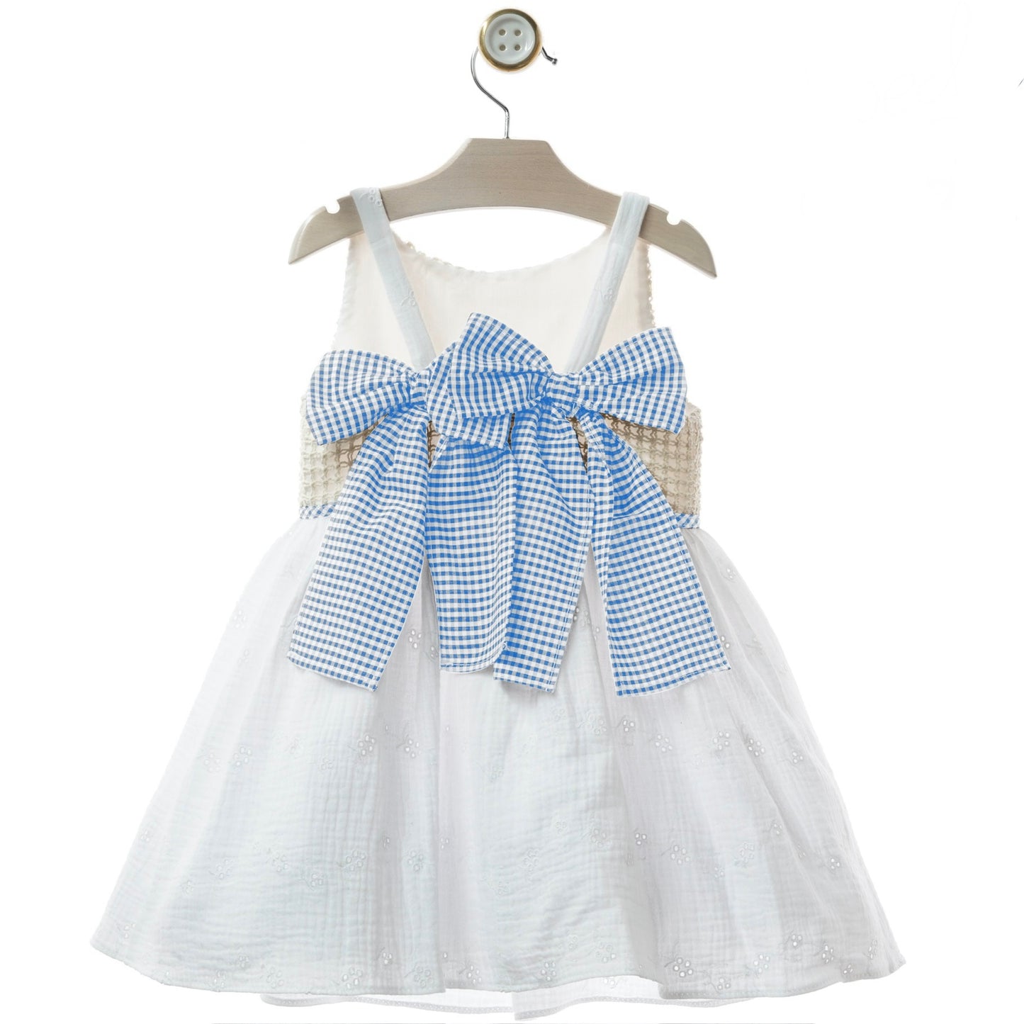 Girl's White Dress with Bows on the Back