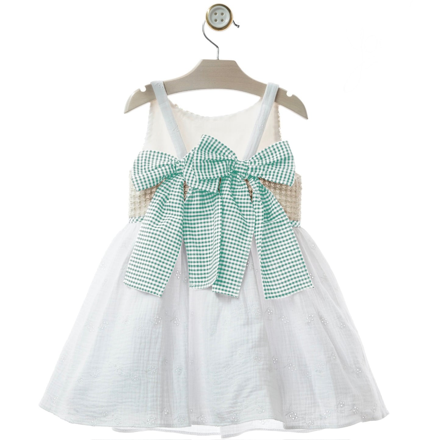 Girl's White Dress with Bows on the Back