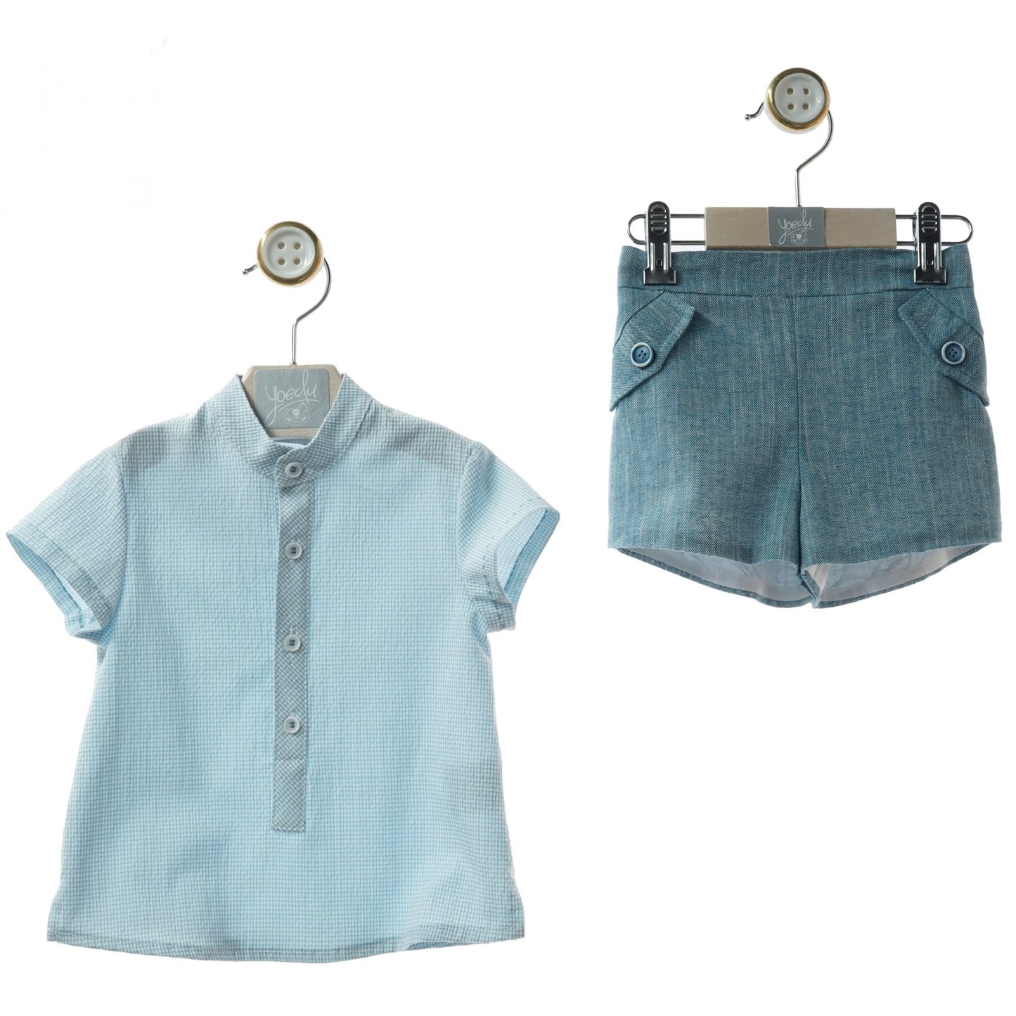 Elegant Short-Sleeve Blue Boy's Set
