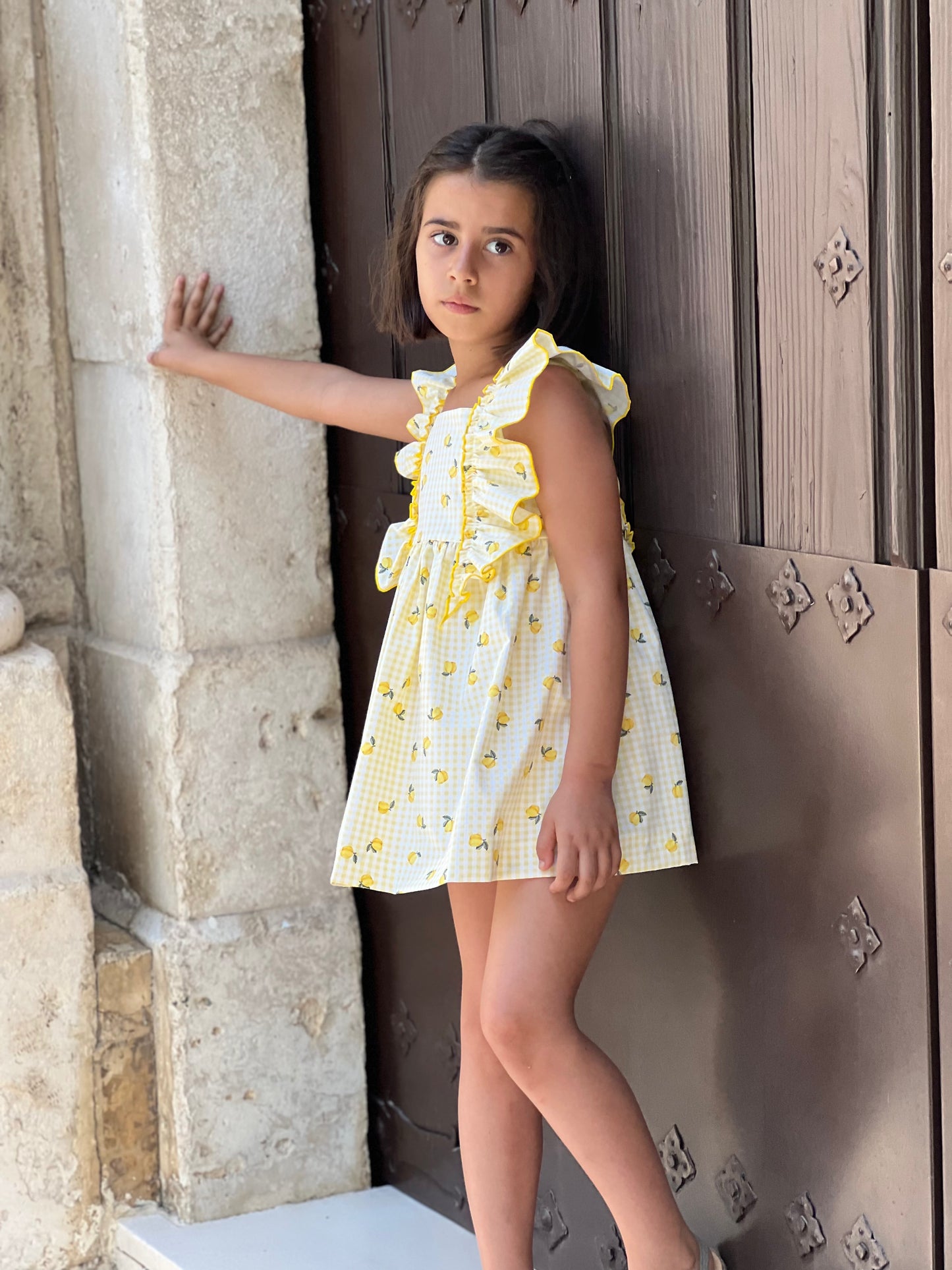 Girl's Dress Lemon-Print