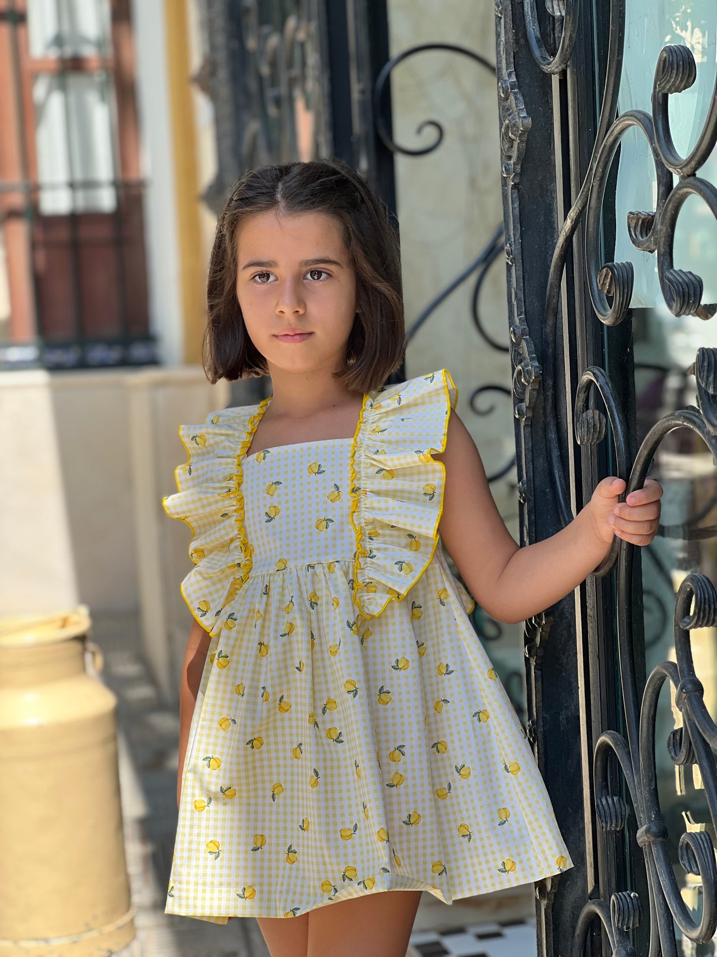 Girl's Dress Lemon-Print