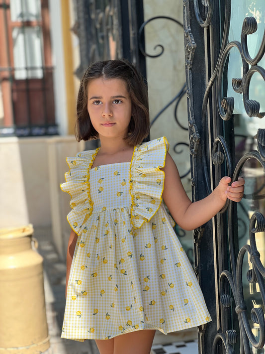 Girl's Dress Lemon-Print