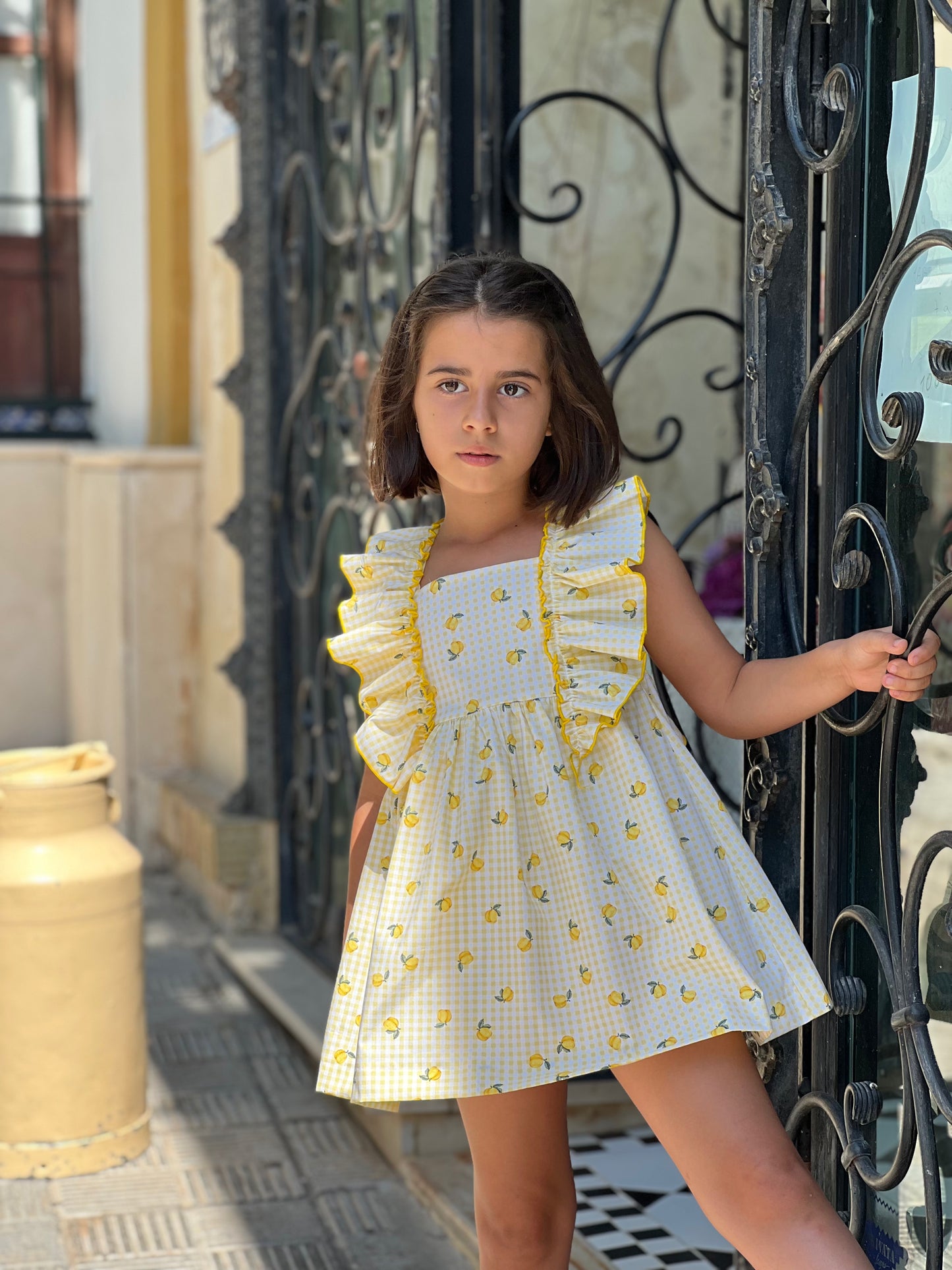 Girl's Dress Lemon-Print