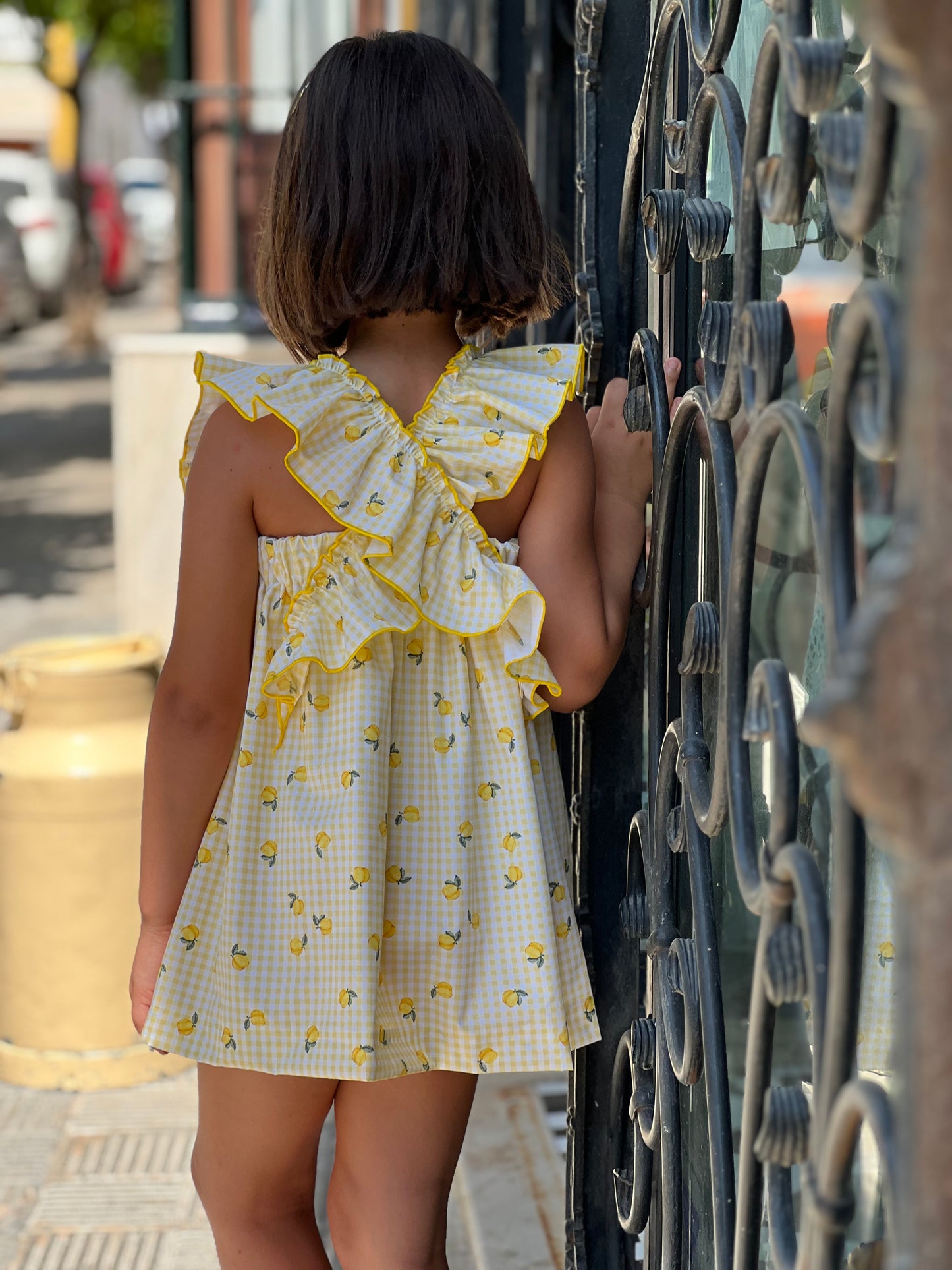 Girl's Dress Lemon-Print