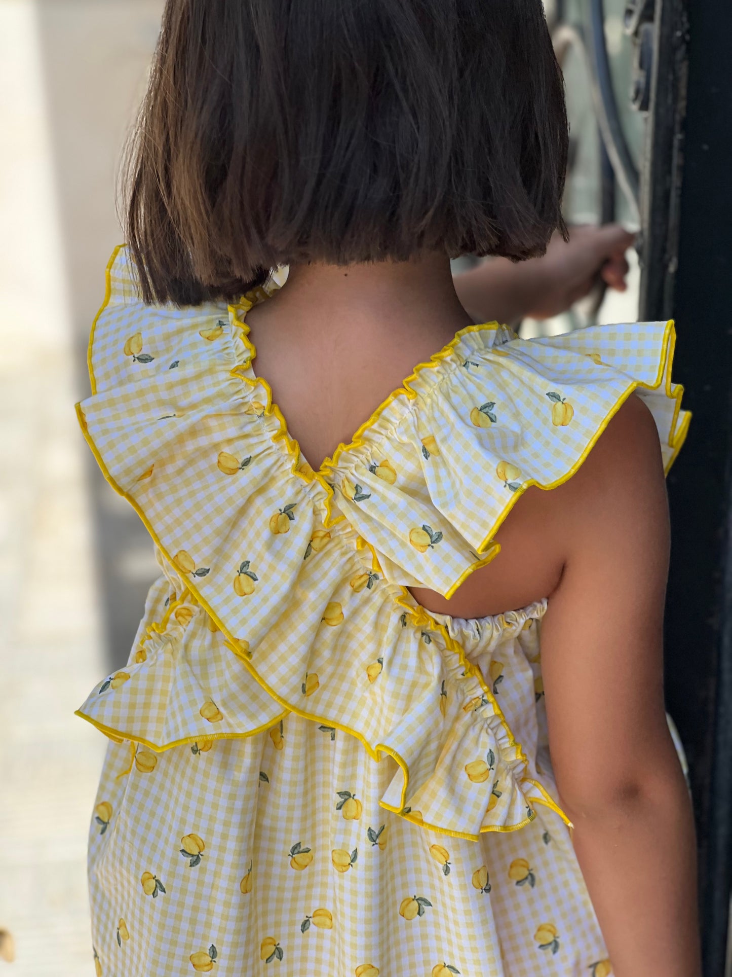 Girl's Dress Lemon-Print