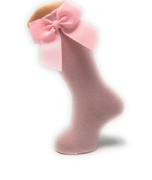 Knee High Socks with Gros Grain Bow