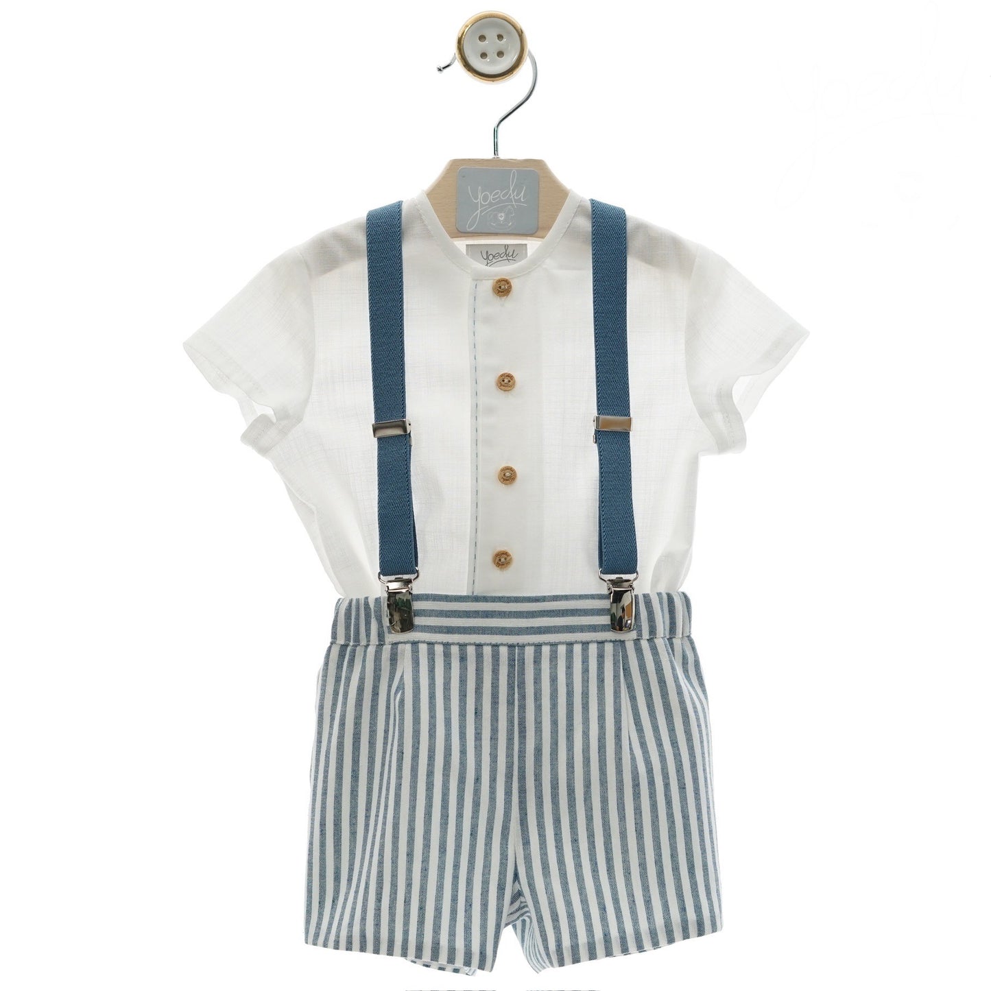 Boy's Set with Suspender Shorts