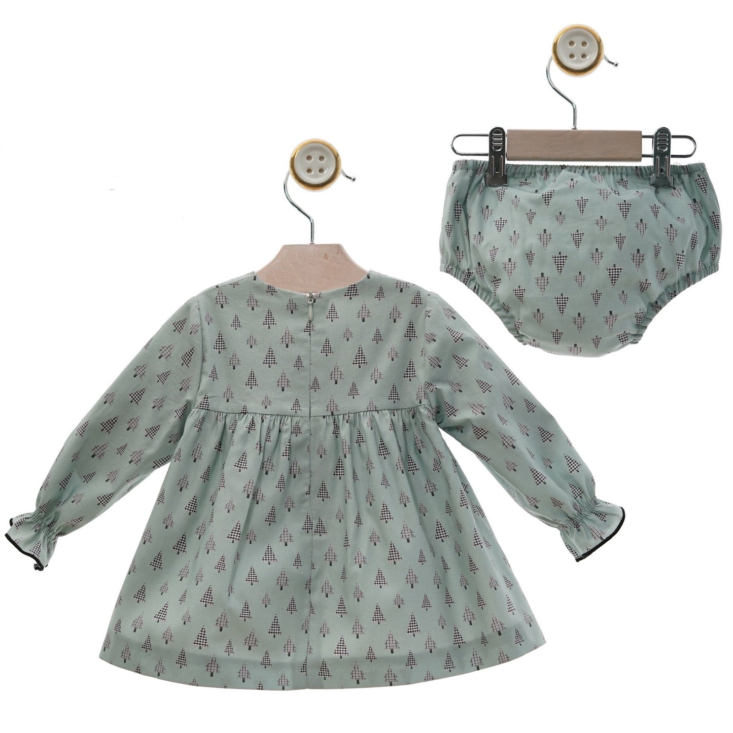 Green Dress with Little Trees