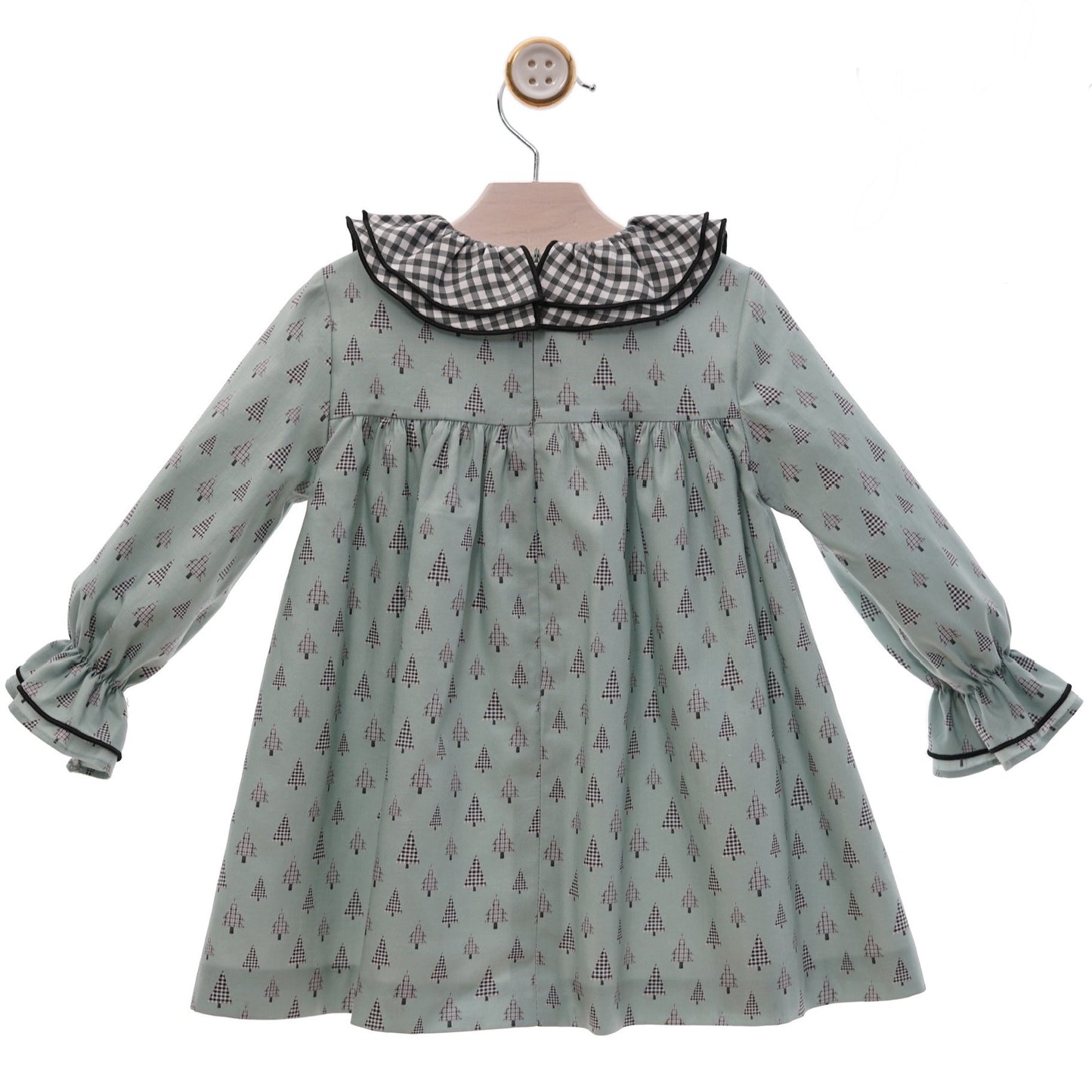 Green girl's Dress with Little Trees