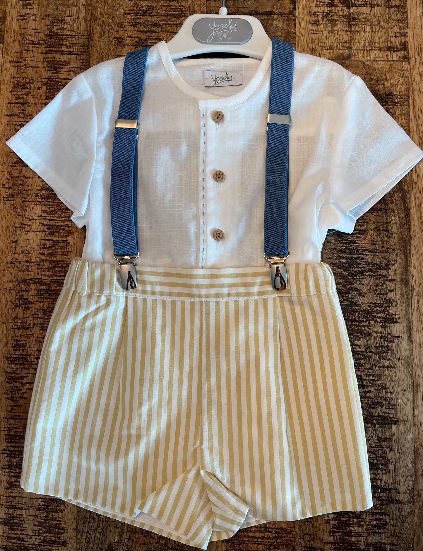 Boy's Set with Suspender Shorts