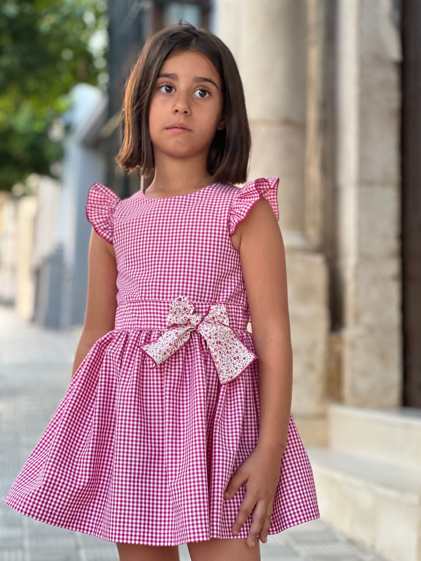 Pink Gingham Girl's Dress