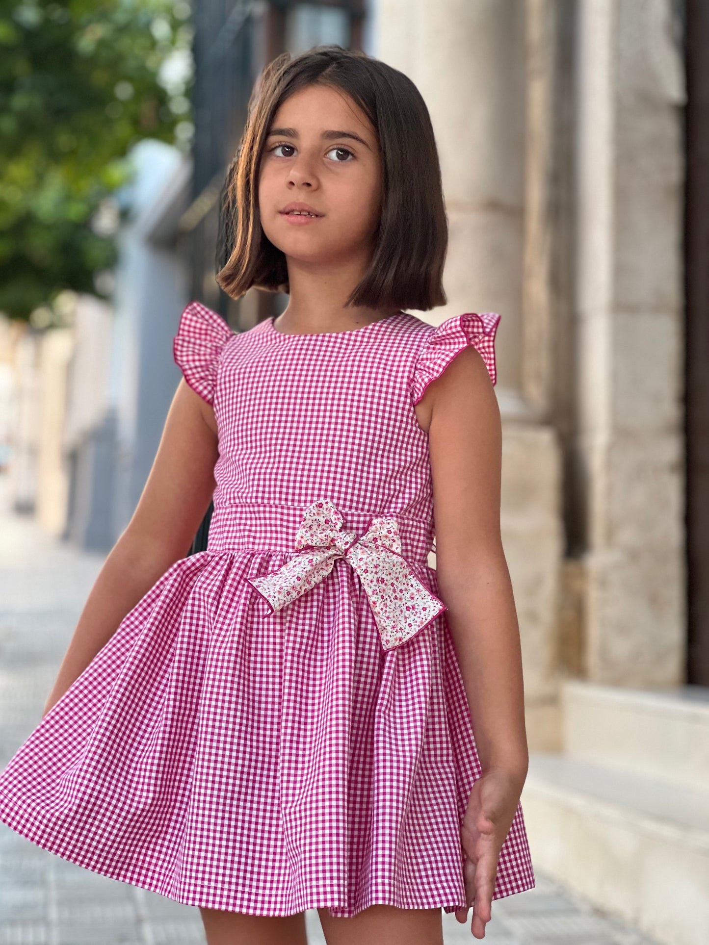 Pink Gingham Girl's Dress